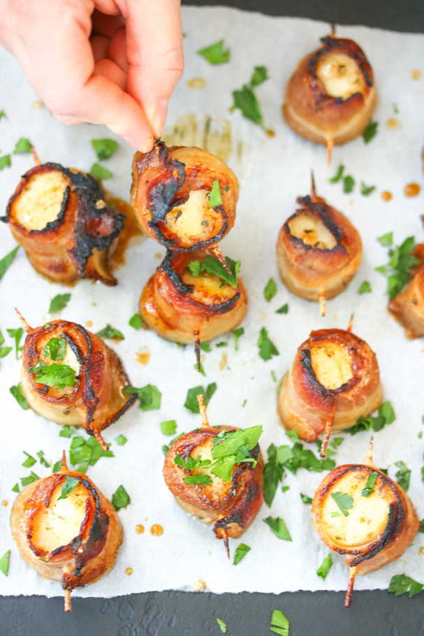 Scallops Wrapped with Apple Smoked Bacon