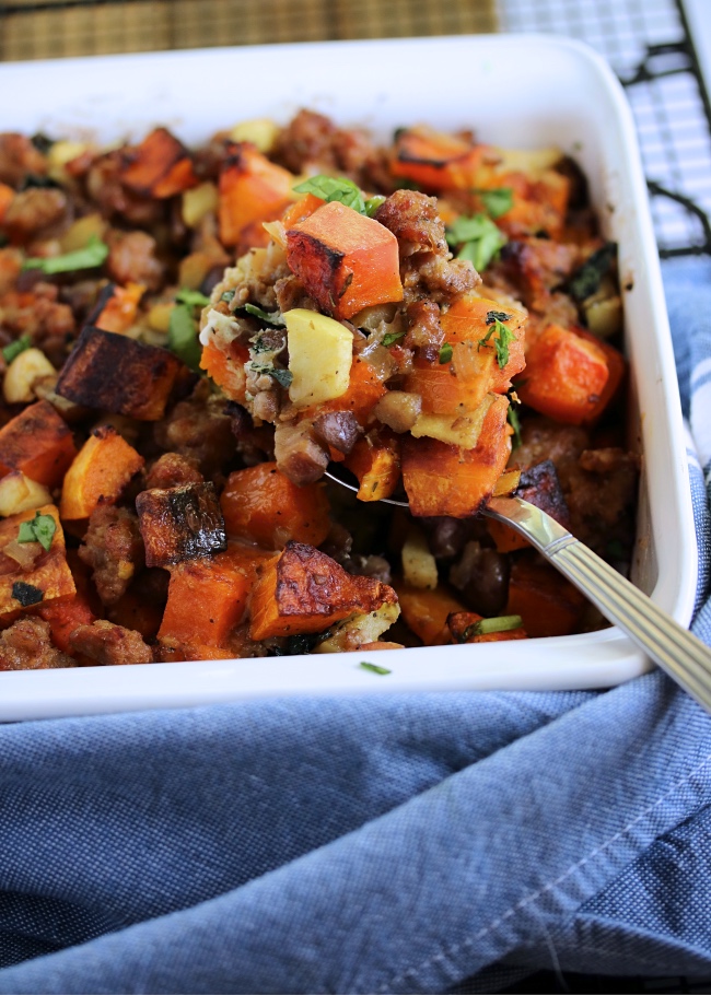 Butternut Squash Slow Cooker Stuffing