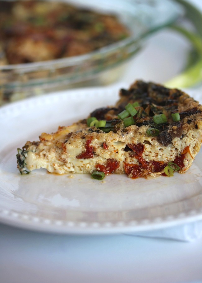 Italian Crustless Quiche with Sun Dried Tomatoes & Prosciutto PALEO