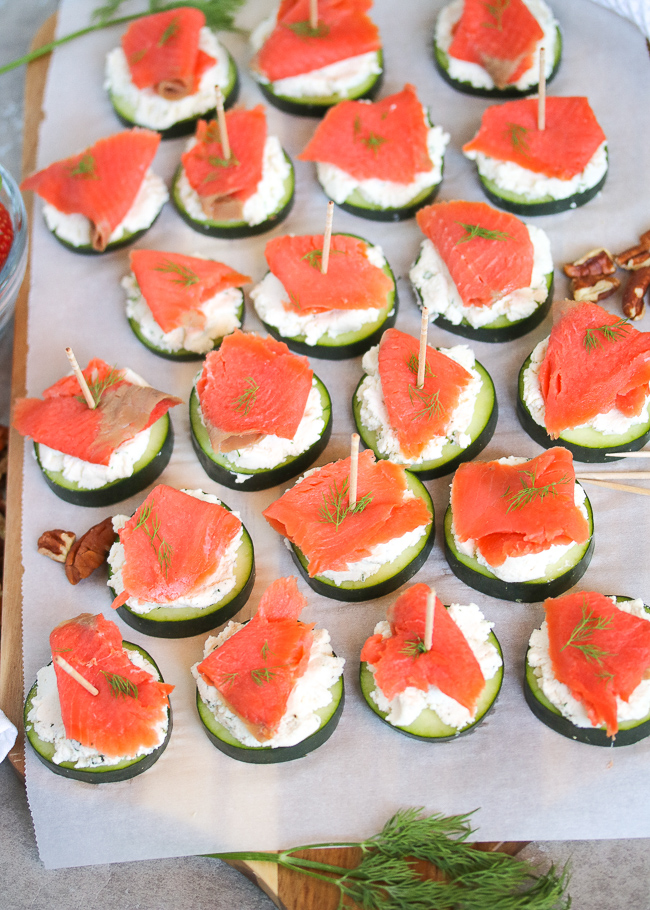 Smoked Salmon & Herbed Ricotta Cucumber Bites | PALEO, Whole30, Keto ...