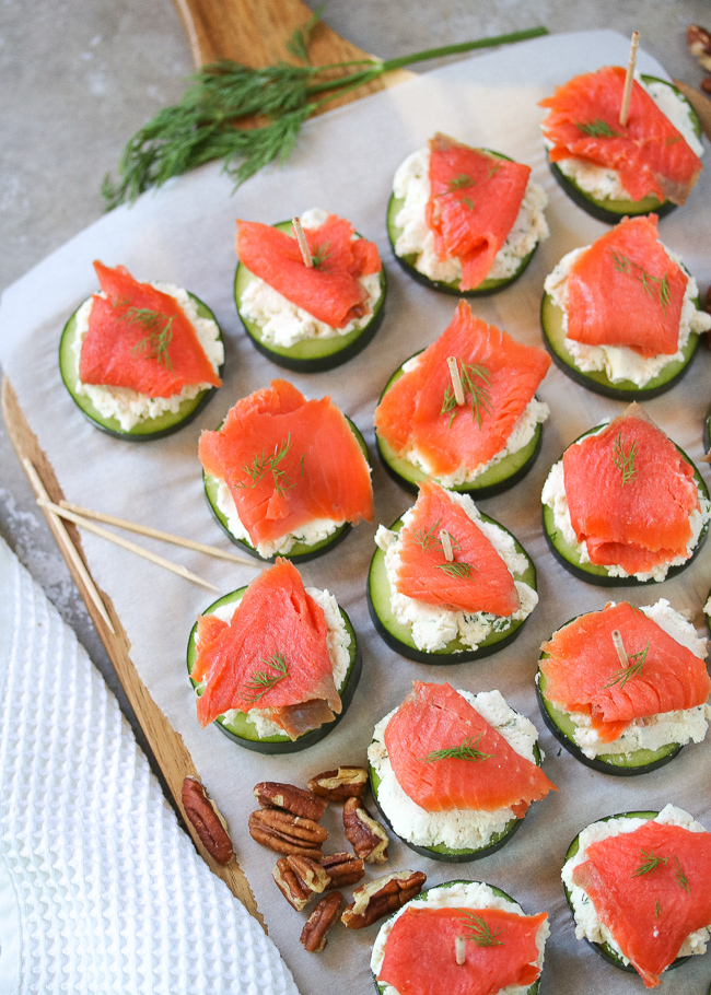 Smoked Salmon & Herbed Ricotta Cucumber Bites | PALEO, Whole30, Keto ...