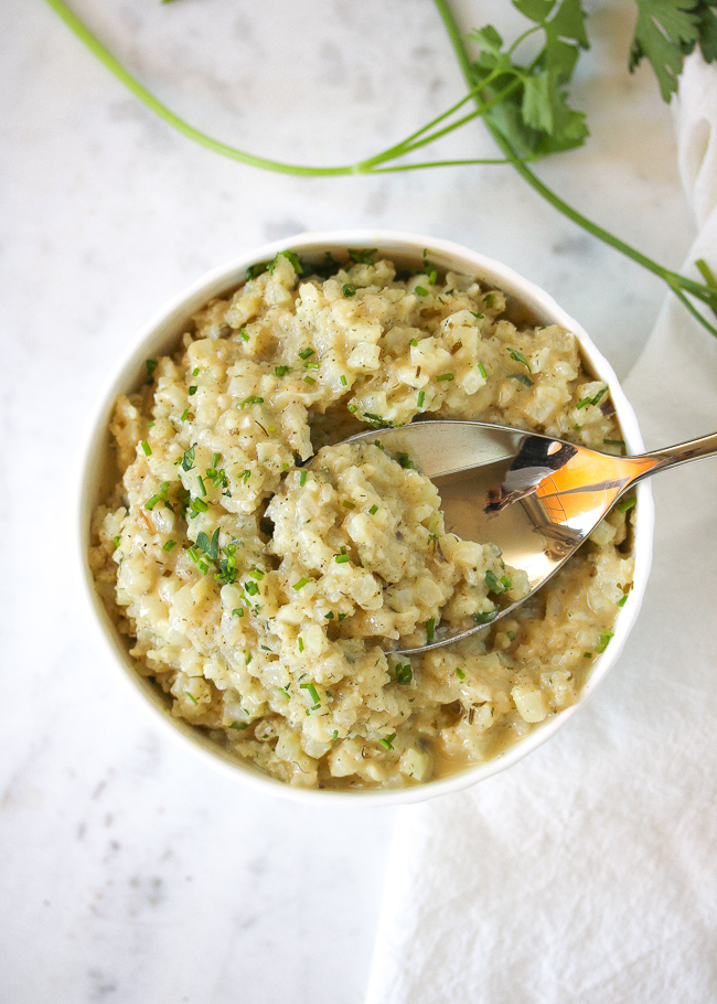 Creamy Ranch Cauliflower Risotto | Paleo, Whole30, Keto – Just Jessie B