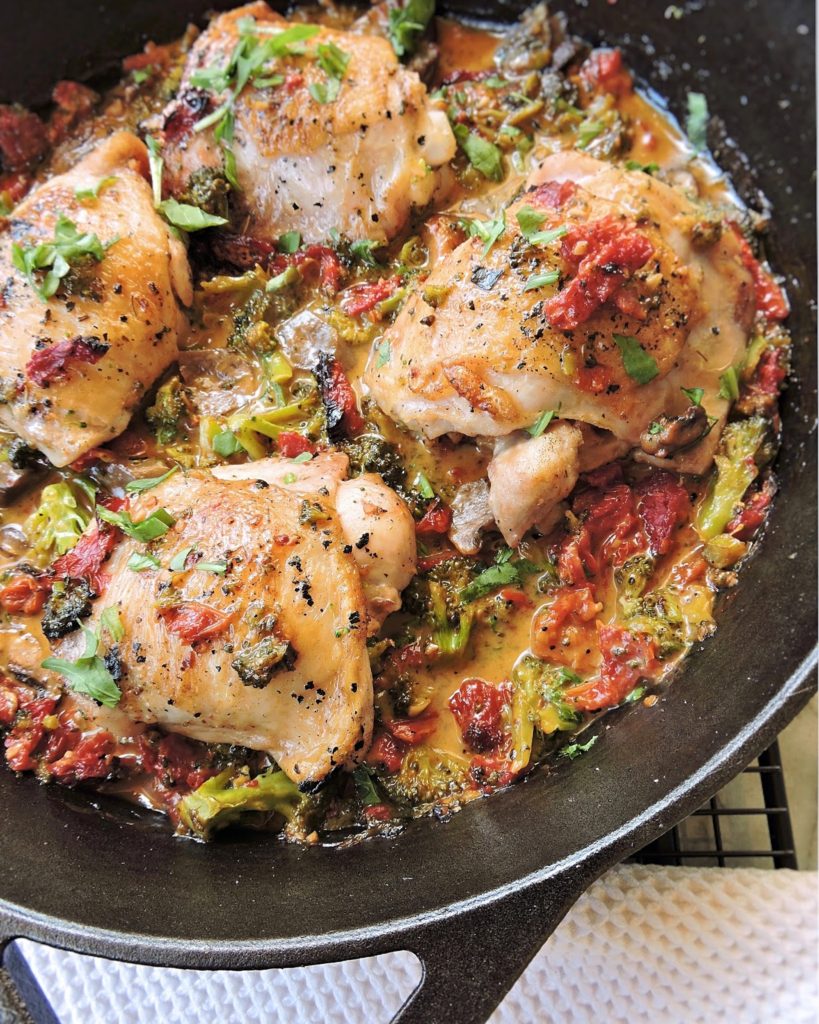 Skillet Chicken with Sun Dried Tomato Cream Sauce PALEO, Whole30