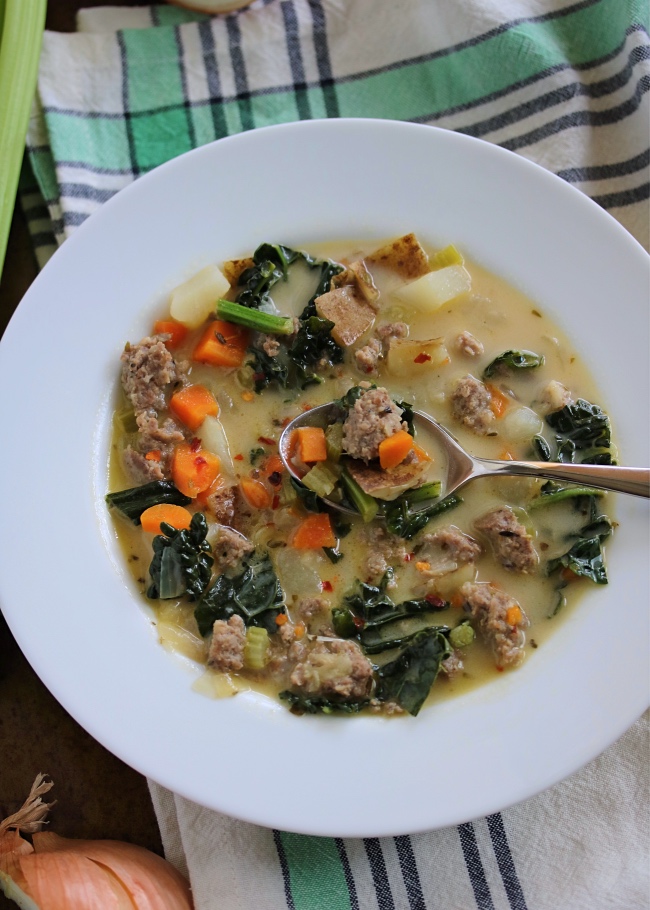 Creamy Sausage, Kale, & Potato Soup | PALEO, Whole30 – Just Jessie B