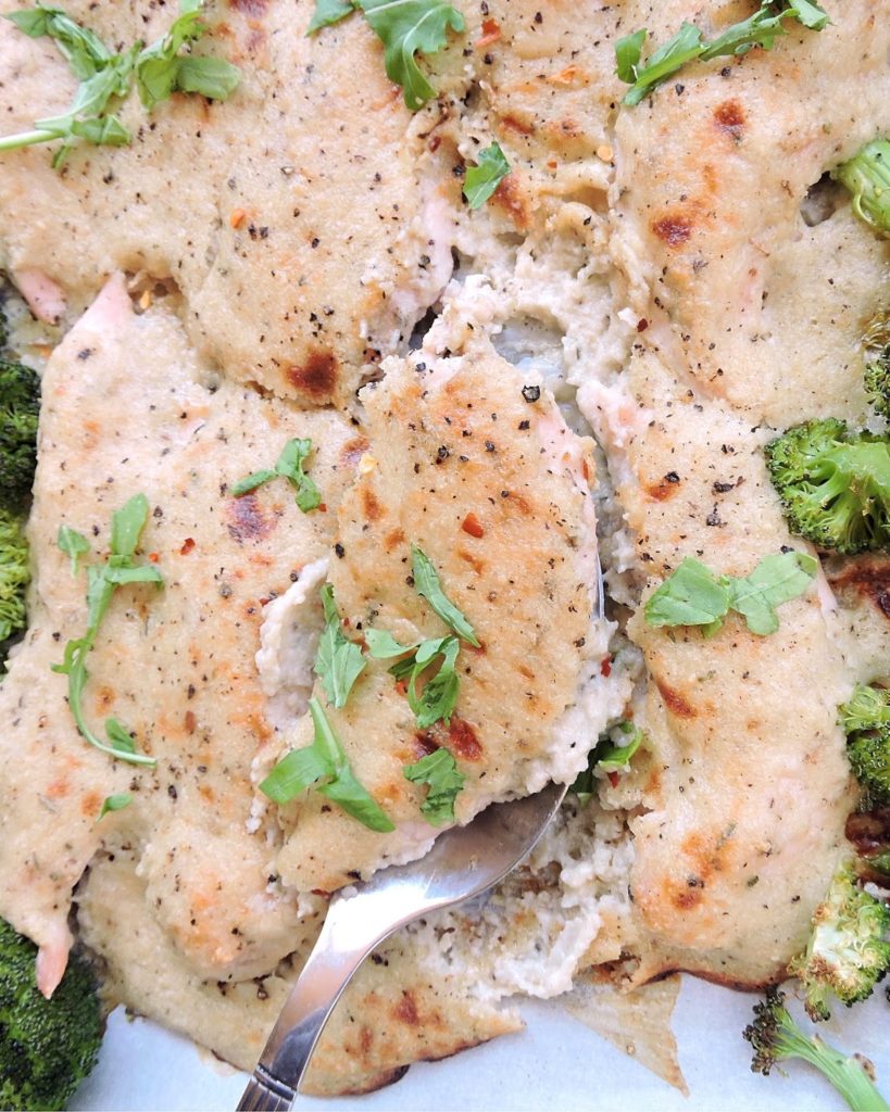 Sheet Pan Alfredo Chicken & Broccoli | Paleo, Whole30 – Just Jessie B