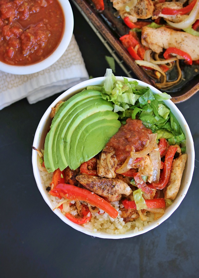 Sheet Pan Chicken Fajita Rice Bowls PALEO, Whole30 Just Jessie B