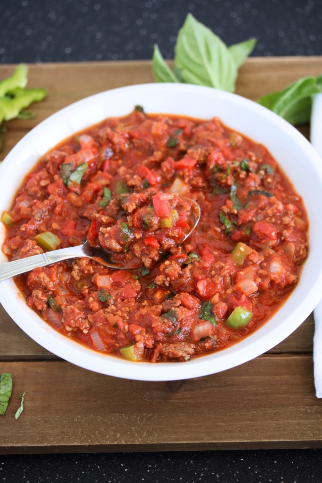 Hearty Tomato Basil Meat Sauce Paleo, Whole30 Just Jessie B