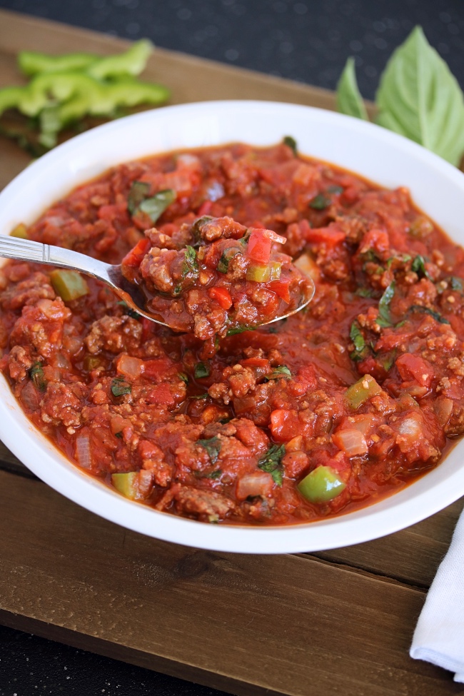 Hearty Tomato Basil Meat Sauce Paleo, Whole30 Just Jessie B